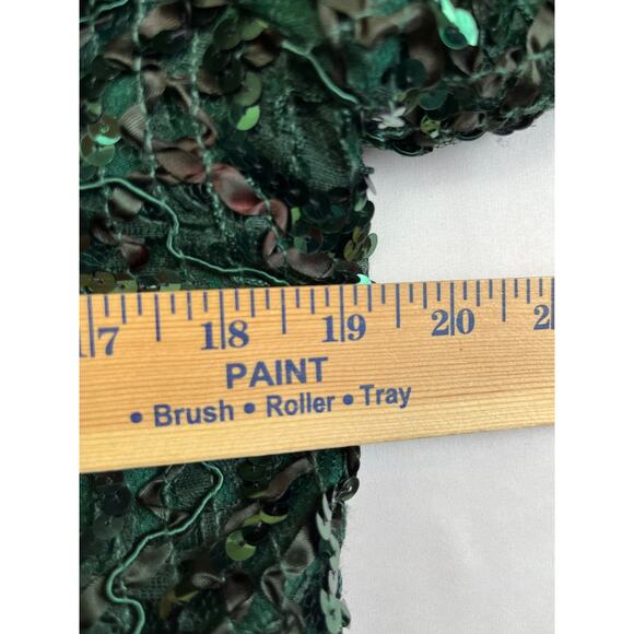 Vintage Caron Chicago Women's Size 12 Green 2 Piece Sequin Jacket and Maxi Dress - Picture 6 of 9